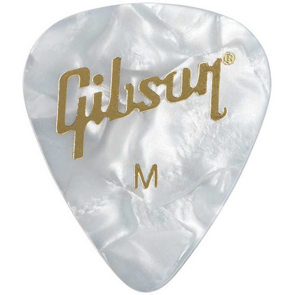 Púas Gibson White x12 Medium APRW12-74M