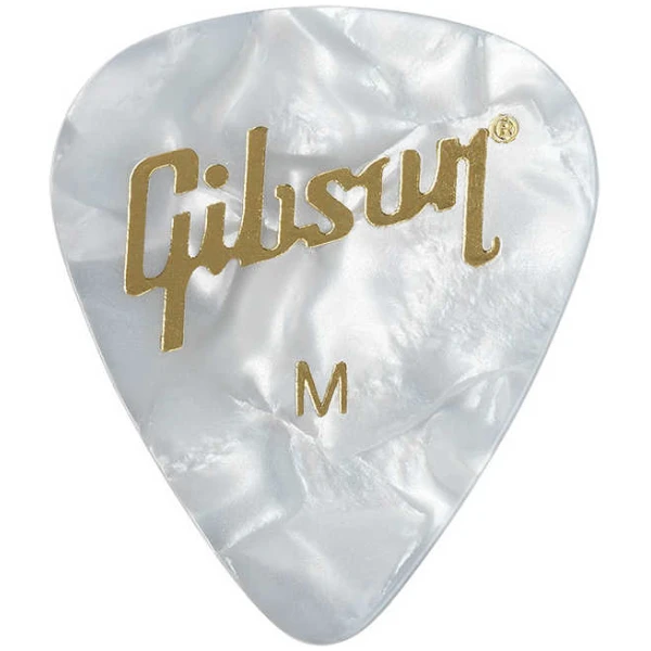 Púas Gibson White x12 Medium APRW12-74M