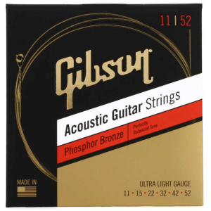 Encordado Guitarra Acústica Gibson Cuerdas Fósforo Bronce SAG-PB