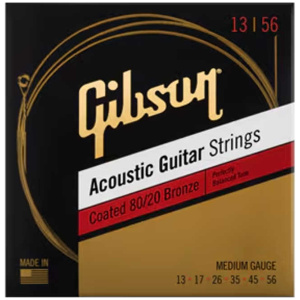 Encordado Guitarra Acústica Gibson Cuerdas Coated 80/20 Bronce SAG-CBRW