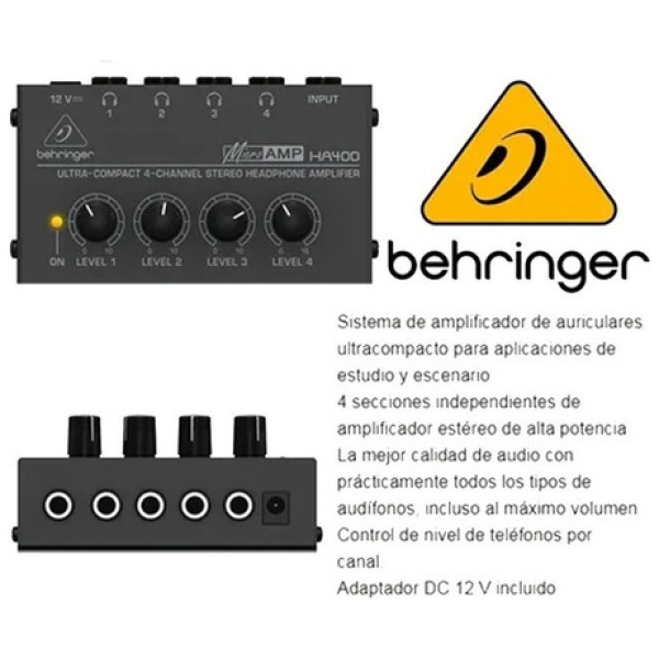 Amplificador De Auriculares 4ch Behringer Microamp Ha400