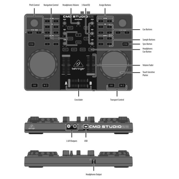Controlador Dj 4 Canales Behringer Cmd Studio 2a
