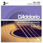 Encordado Acústica 11-52 Daddario Ej26-3d Cuerdas Set X3