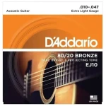 Encordado Daddario Ej10 80/20 Bronze Para Acústica .010