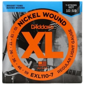 Encordado Daddario Exl110-7 Cuerdas Guitarra Eléctrica 010 - 7 Cuerdas