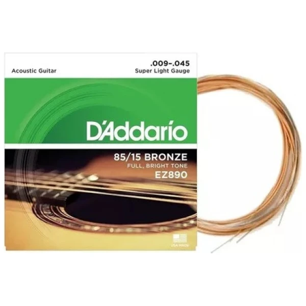 Encordado Daddario Ez890 85/15 Para Acústica Bronce .009