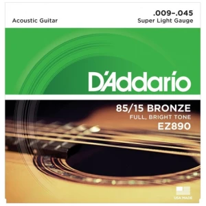 Encordado Daddario Ez890 85/15 Para Acústica Bronce .009