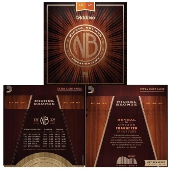 Encordado Daddario Nb1047 Para Acústica .010