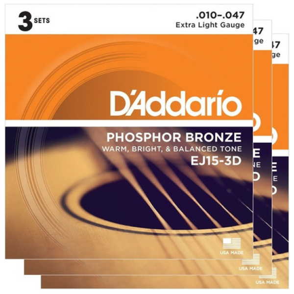 Encordado Guitarra Acústica 010 X3u Cuerdas Daddario Ej15-3d