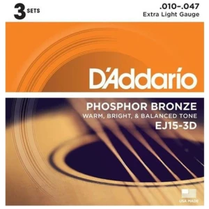 Encordado Guitarra Acústica 010 X3u Cuerdas Daddario Ej15-3d