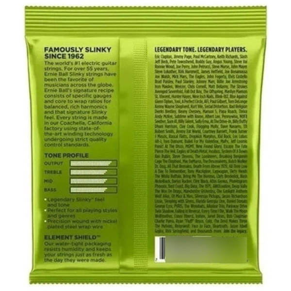 Encordado Guitarra Eléctrica Ernie Ball-Slinky 010 Cuerdas 2221