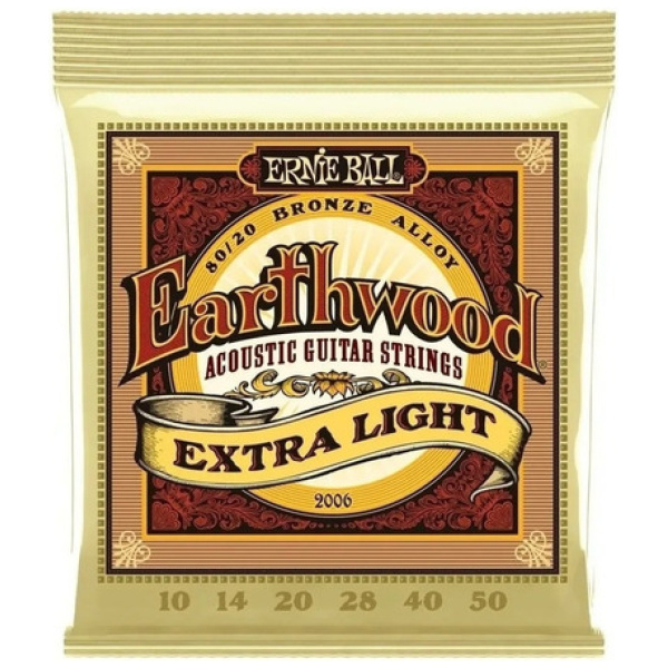 Encordado Ernie Ball Guitarra Acústica 010 Cuerdas Earthwood 2006