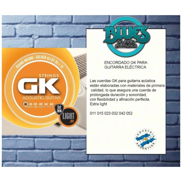 Encordado Gk Cuerdas Guitarra Acústica Varios Calibres