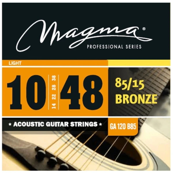 Encordado Guitarra Acústica Magma 010 Cuerdas Ga120b85 Bronze 85/15