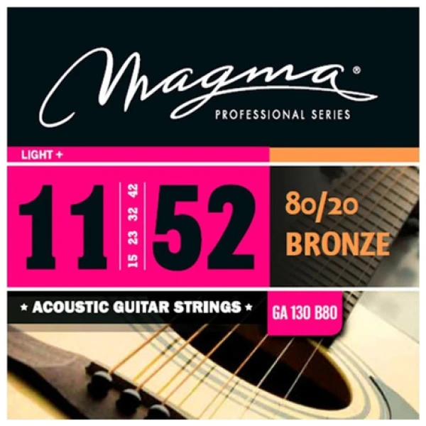 Encordado Guitarra Acústica Magma 011 Cuerdas Ga130b80 Bronze 80/20