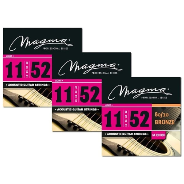 Encordado Guitarra Acústica Magma 011 Cuerdas Ga130b80 Bronze 80/20
