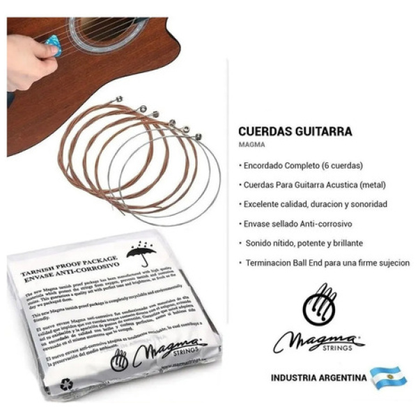 Encordado Guitarra Acústica Magma Cuerdas Phosphor Bronze