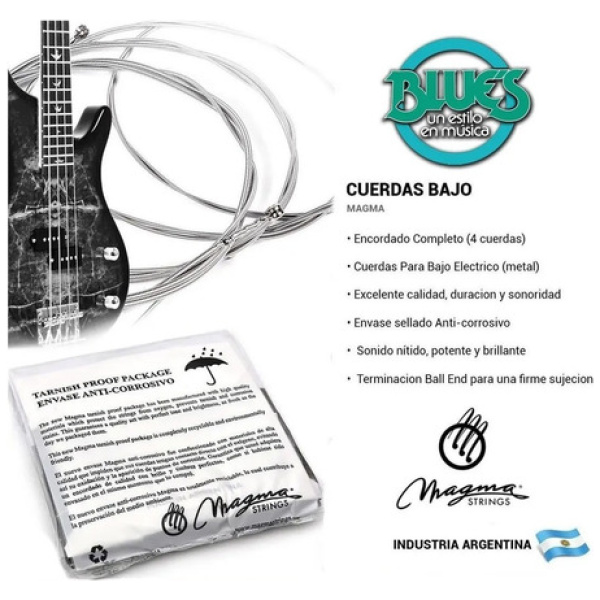 Encordado Bajo Eléctrico Magma Cuerdas Nickel Plated Steel