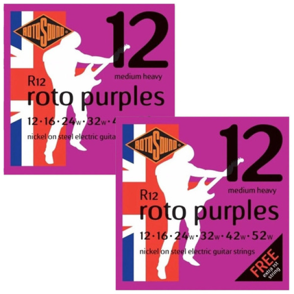 Encordado Guitarra Eléctrica Cuerdas Rotosound R12-52 Roto Purples