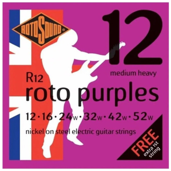 Encordado Guitarra Eléctrica Cuerdas Rotosound R12-52 Roto Purples