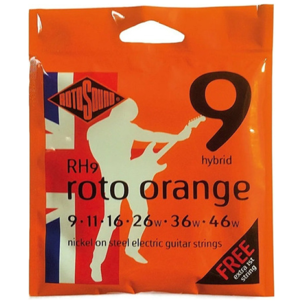 Encordado Guitarra Electrica Cuerdas Rotosound Rh9 Roto Orange Hybrid 0.9
