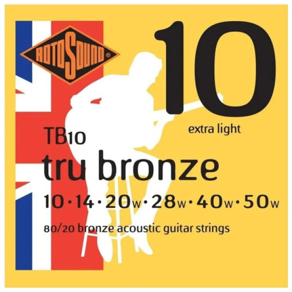 Encordado Guitarra Acústica Rotosound Cuerdas Tb10 010-050
