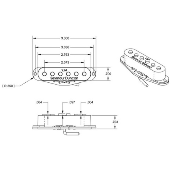 Mic Seymour Duncan Stks10 Yjm Yngwie Malmsteen Bridge