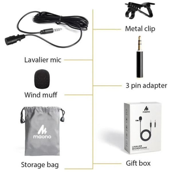 Microfono Corbatero Para Celular Pc Camara Maono Au-402l