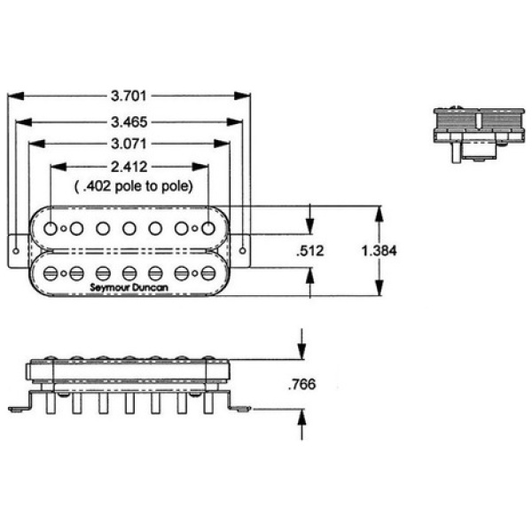 Micrófono Seymour Duncan Sh4 Jb 7 Cuerdas Bridge