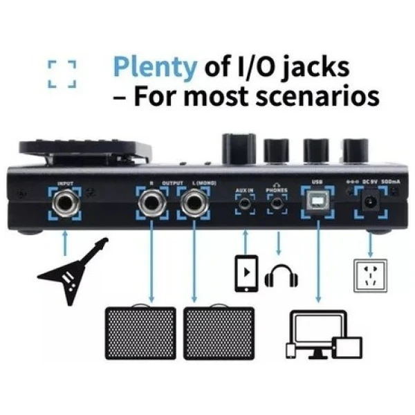 Pedalera Valeton Gp-100 Gp100 Procesador Multi Efectos Usb
