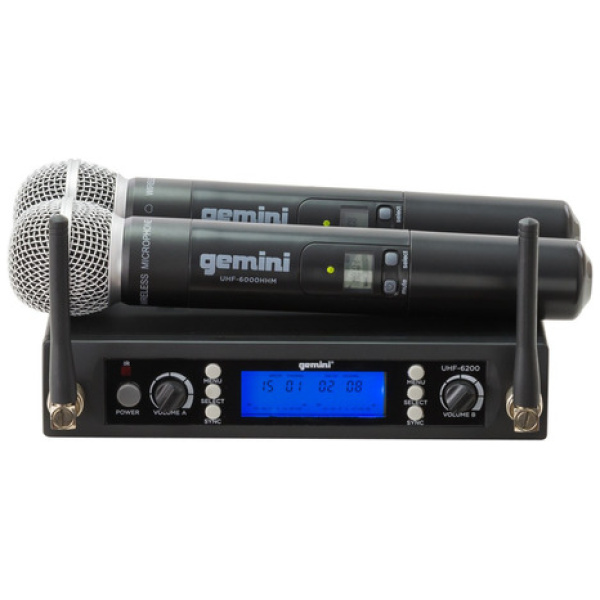 Set 2 Micrófonos Gemini Uhf-6200m-r2 Inalámbrico