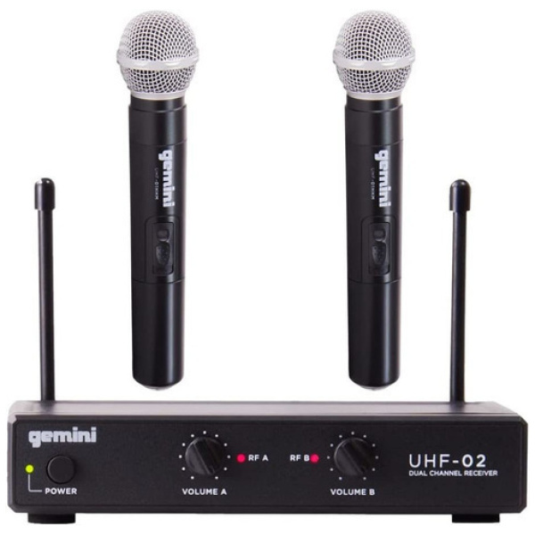 Set 2 Microfonos Inalámbricos Gemini Uhf-02m-s34