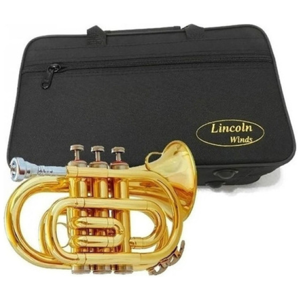 Trompeta Pocket Bb Dorada Lincoln Lwtr1406 C/estuche