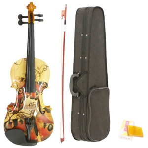 Violín Acústico 4/4 Kinglos Hshb C/ Dibujos + Estuche