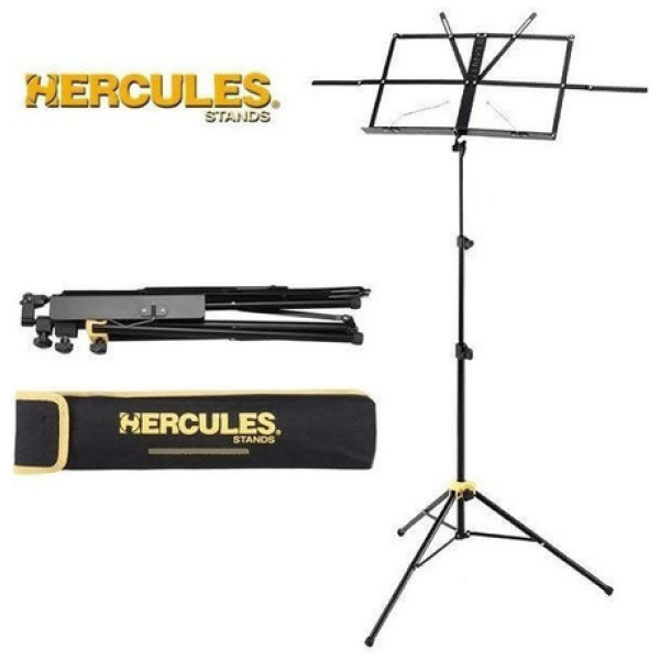 Atril Hercules Bs050b P/ Partitura Plegable 3 Tramos + Funda