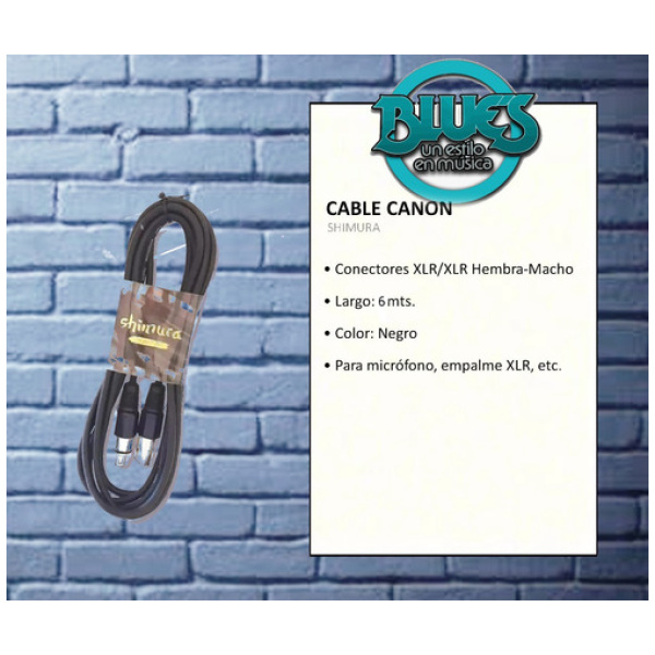 Cable Canon-canon Macho Hembra Xlr Shimura Mic2009-6 Mts