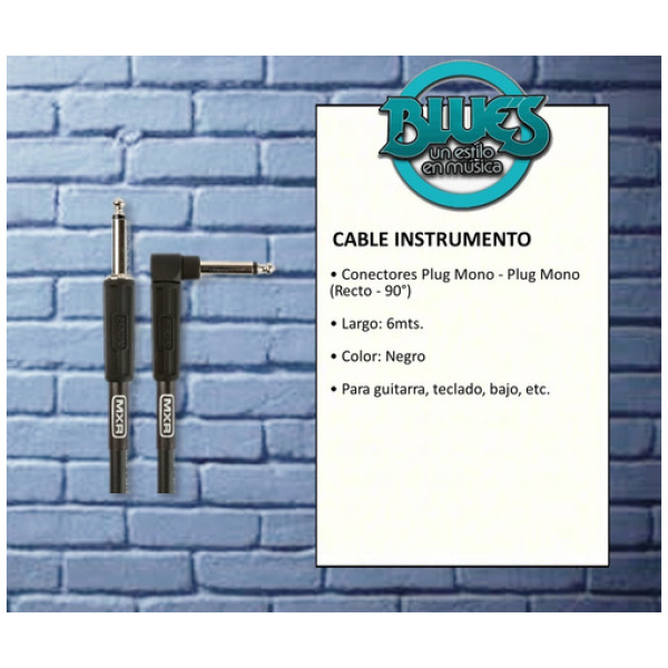Cable Instrumento Plug 90° Plug Recto 6mts Mxr Dcix20r