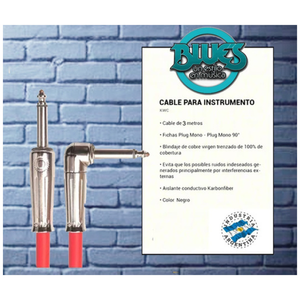 Cable Kwc Iron 220 3 Metros Plug/plug Angular L