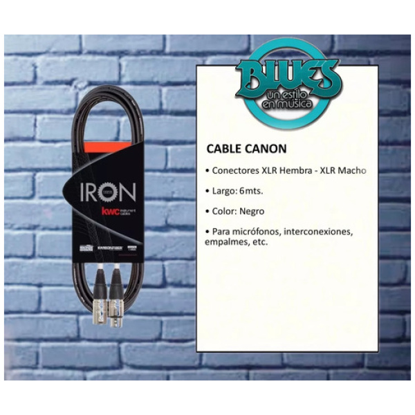 Cable Kwc Iron 8242 6m Canon Xlr Switchcraft