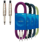 Cable Kwc Neon 105 Plug Plug X 6 Mts Mallado Guitarra Bajo