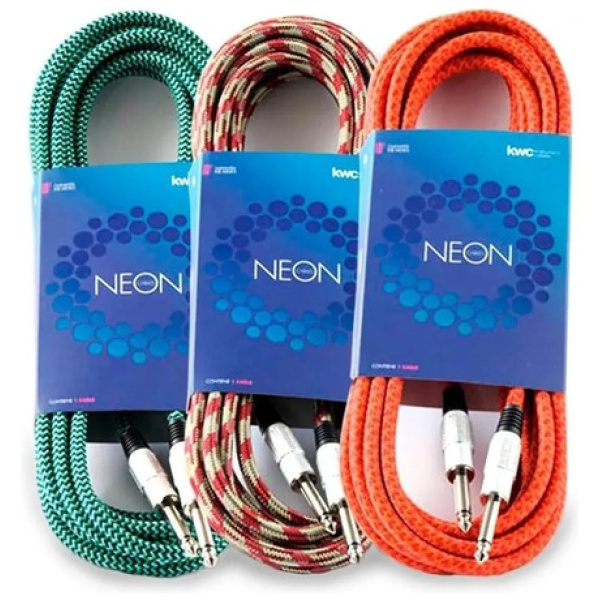 Cable Kwc Neon 105 Plug Plug X 6 Mts Mallado Guitarra Bajo