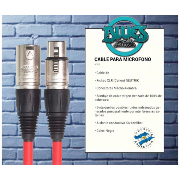 Cable Micrófono Kwc Iron 240 Canon XLR Standard 1.5 Mts