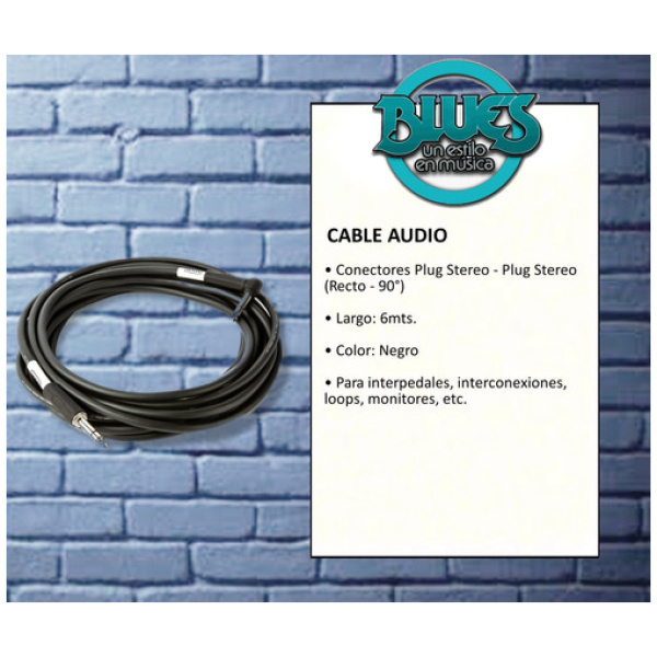 Cable Mxr Trs 6mts Plug Stereo Recto Y 90° Angular Dcist20r