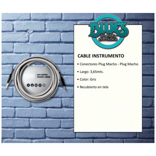 Cable P/instrumento Plug-plug 3.65 Mts Mxr Dciw12 Woven
