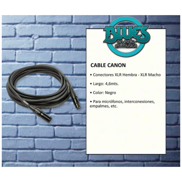 Cable Xlr Mxr Dcm15 Canon/canon 4,6 Mts Micrófono