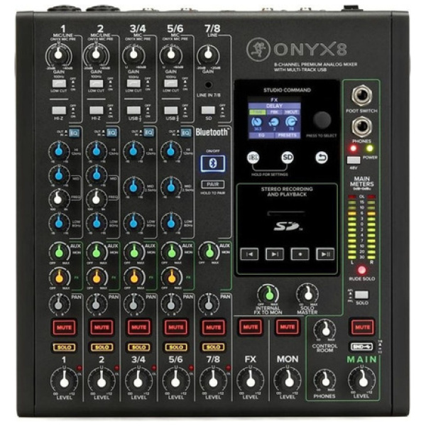 Consola Mixer 8 Canales Mackie Onyx8 Analógica Usb Sd Bt