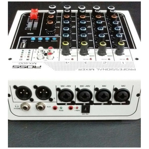 Consola Mixer Ross Mx400 4 Canales Bluetooth Usb