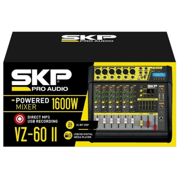 Consola Mixer Skp Vz60 Vz-60 Ii Potenciada 6 Canales Usb