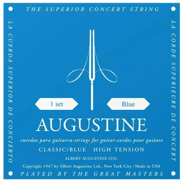 Encordado Augustine Cuerdas Guitarra Clásica Blue High Tensión