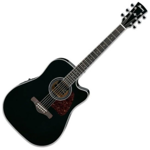 Guitarra Electroacústica Con Corte Ibanez Aw70 Ece Bk